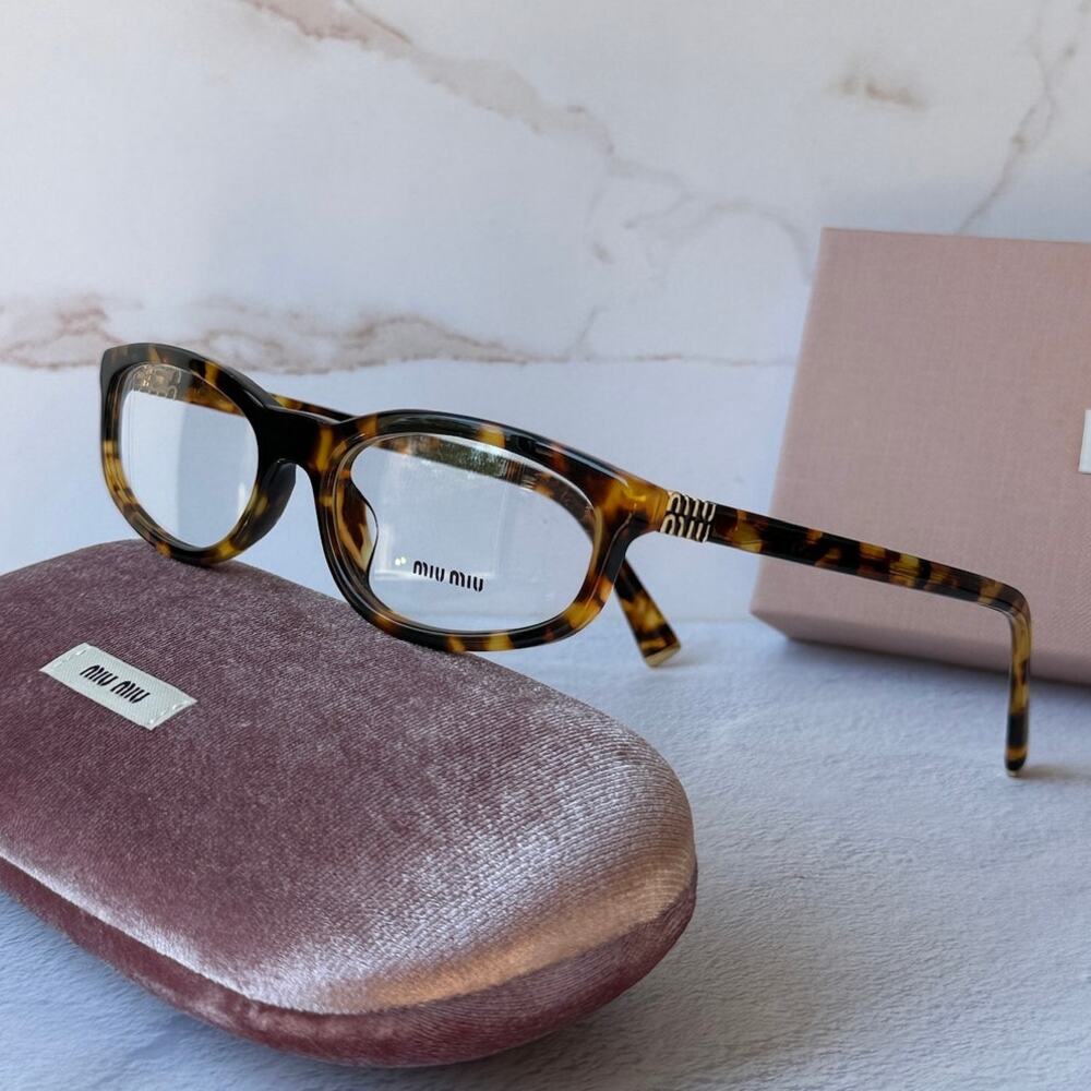 NEW Miu Miu MU01ZV Brown Gold Eyeglasses Frames $459